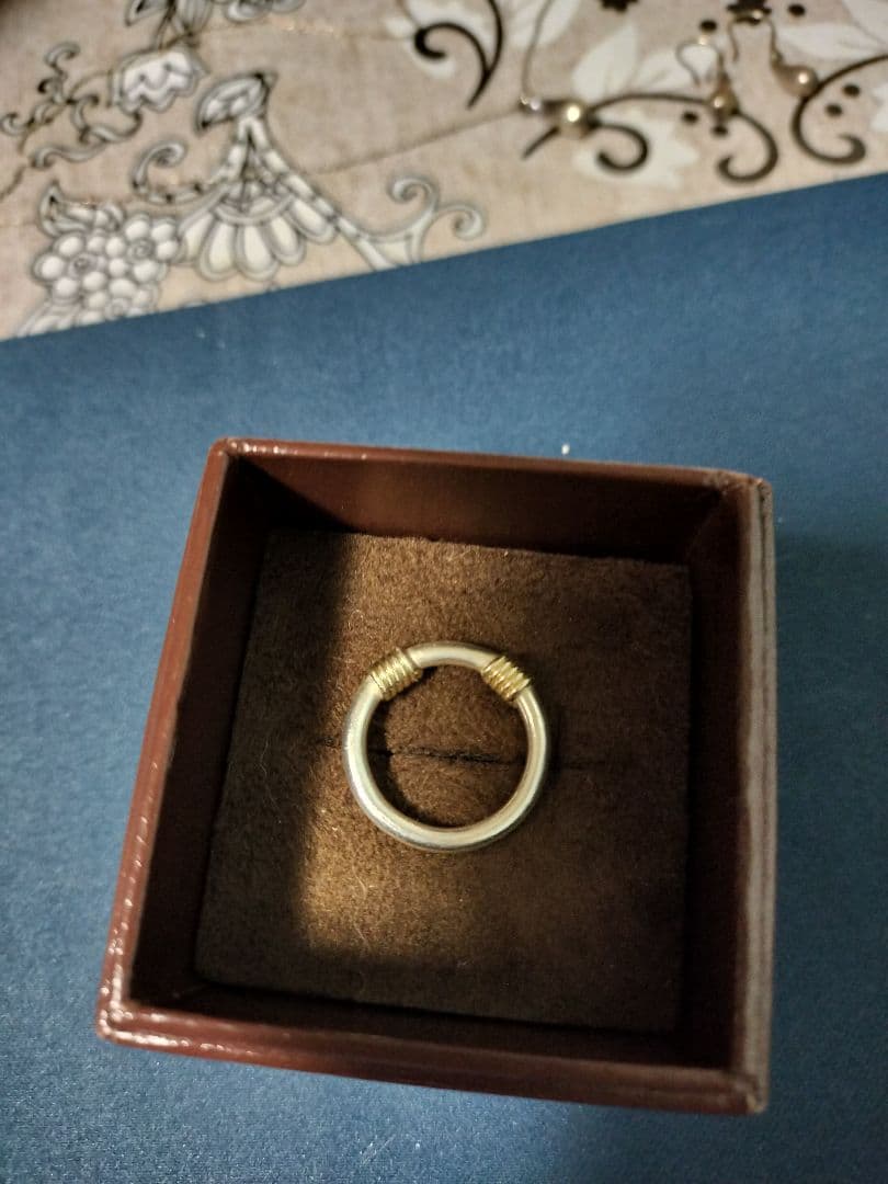 TIFFANY SILVER 750 バンドウィズワイヤーリング #7