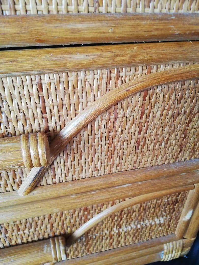 たかっち様　ラタン　籐五段チェスト　棚　ヴィンテージ　アンティーク　昭和レトロ