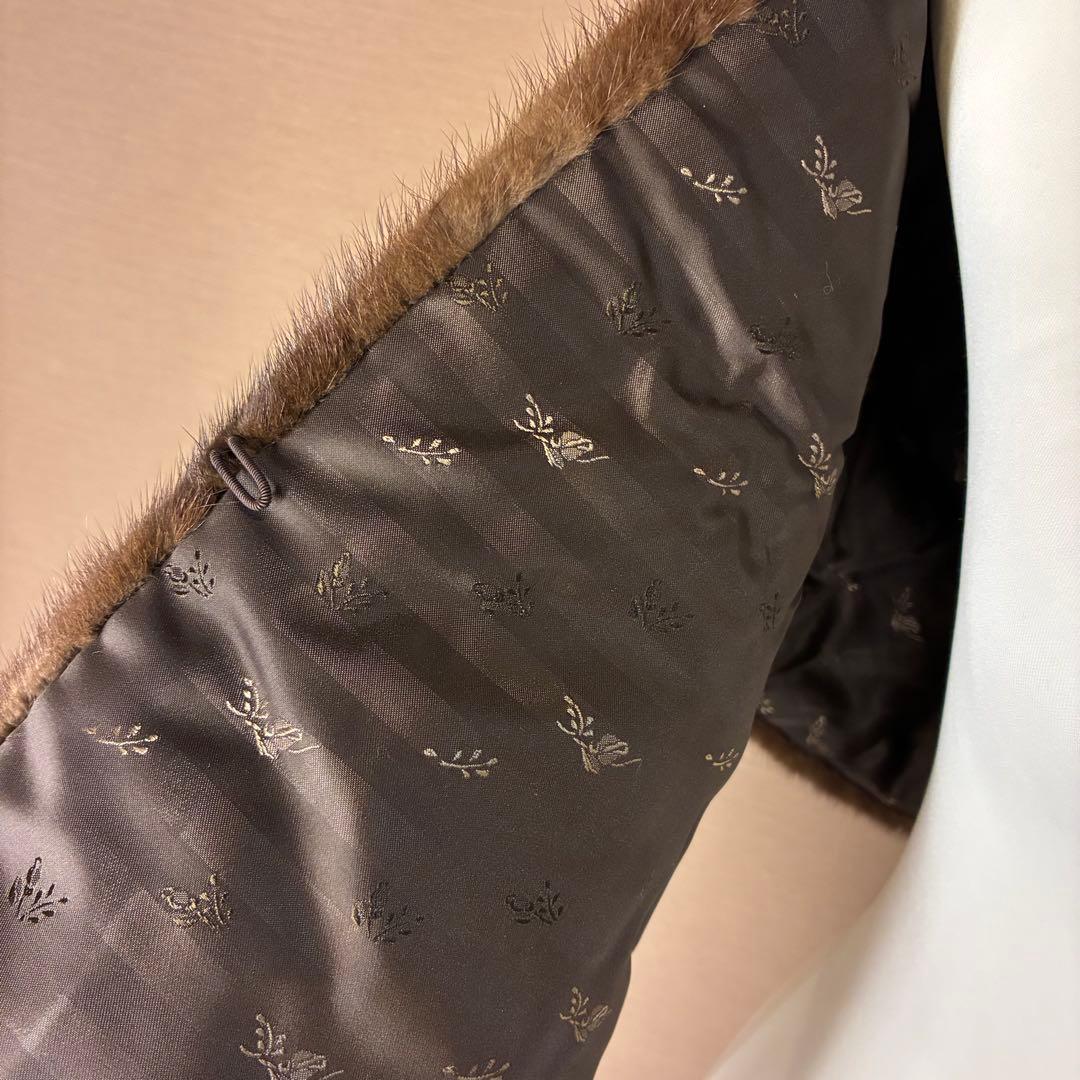 カナダ製 ミンクファーショール 本毛皮 ハンドウォーマー付き