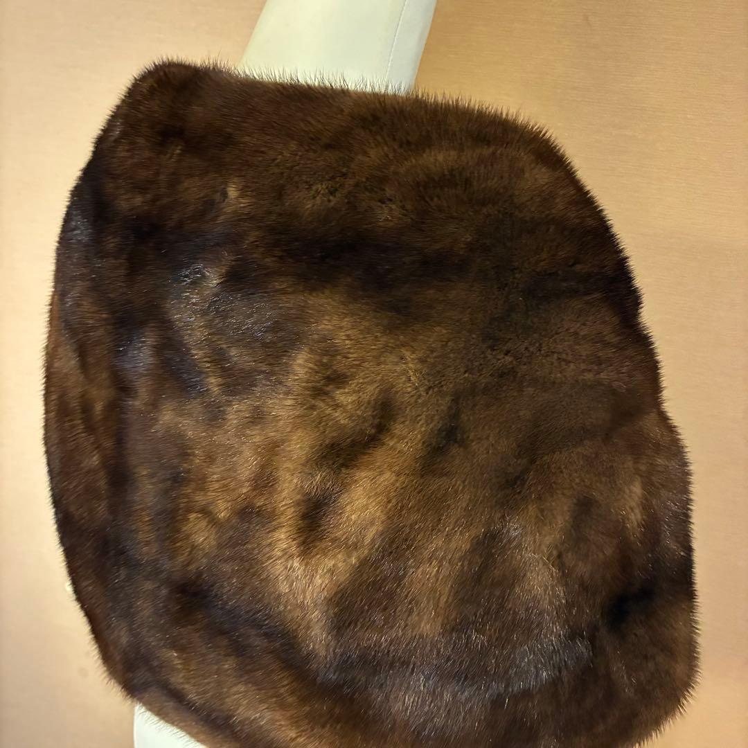 カナダ製 ミンクファーショール 本毛皮 ハンドウォーマー付き