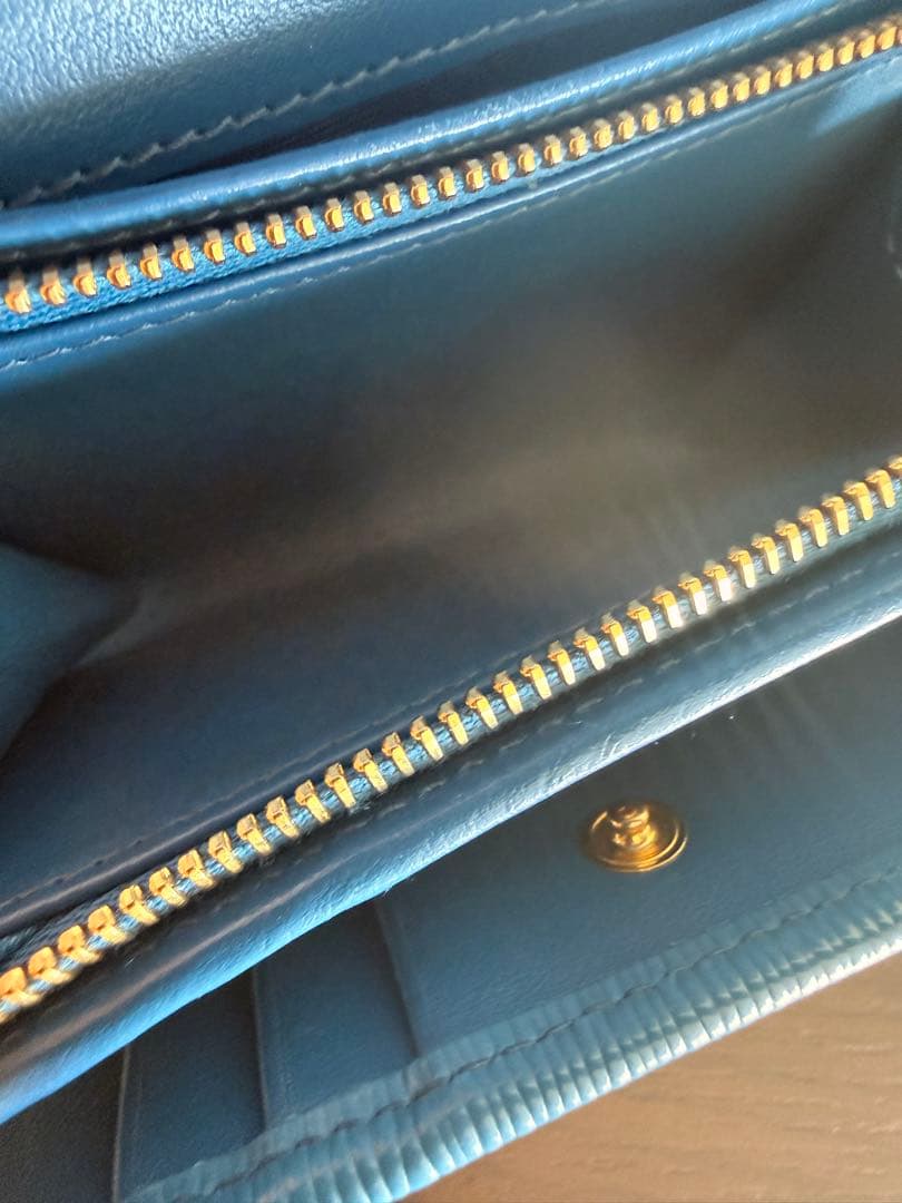 PRADA PORTAF.PICCOLO PATT. 三つ折り財布 コバルト