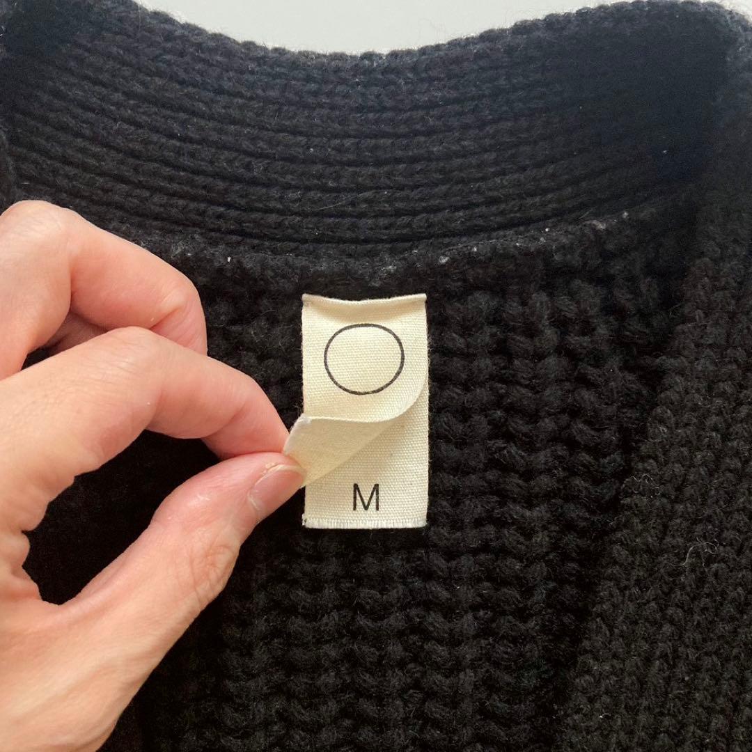 O project ニットカーディガン M 黒 厚手 19AW