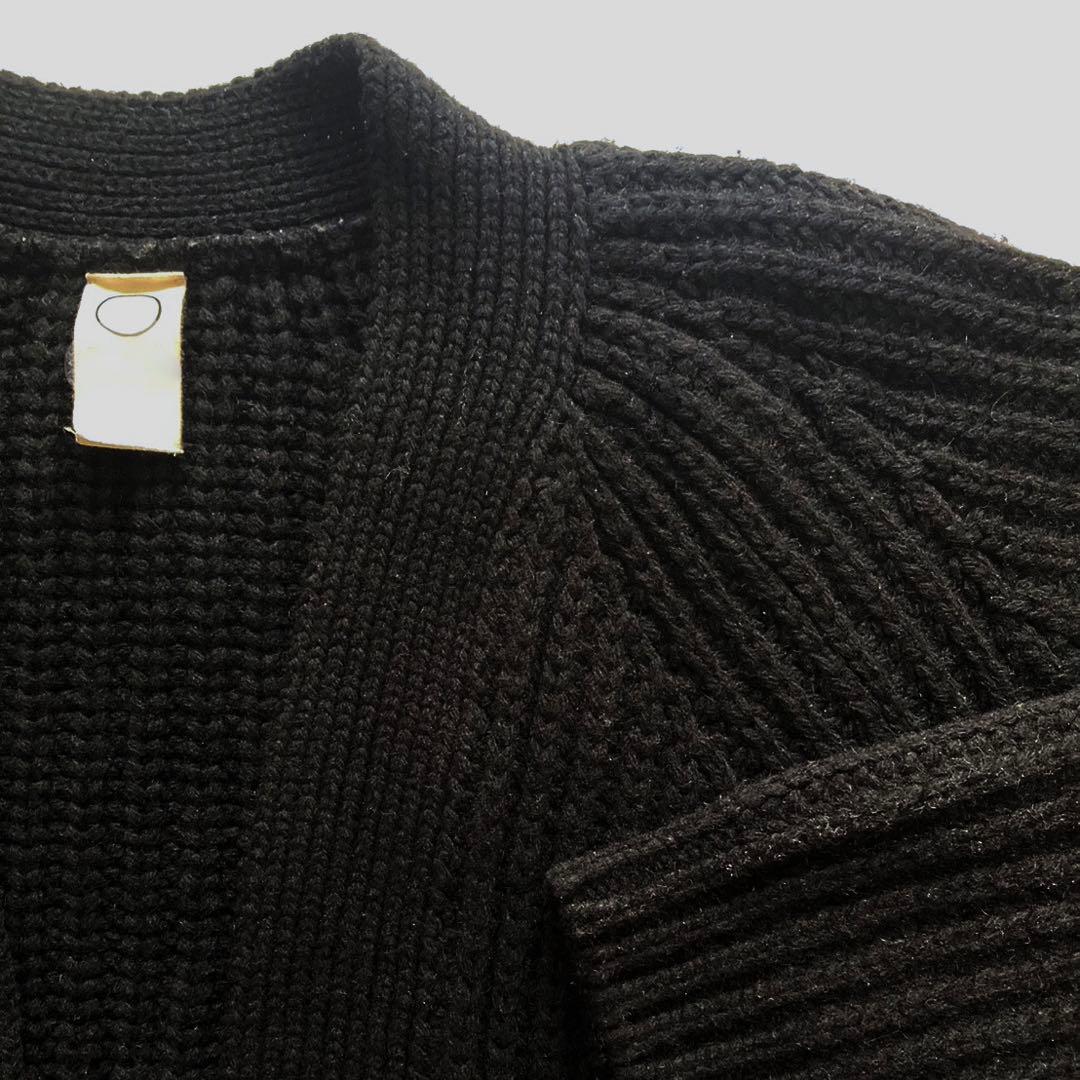 O project ニットカーディガン M 黒 厚手 19AW