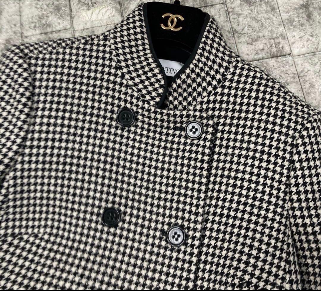 RED VARENTINO スタンドカラーコート　千鳥格子