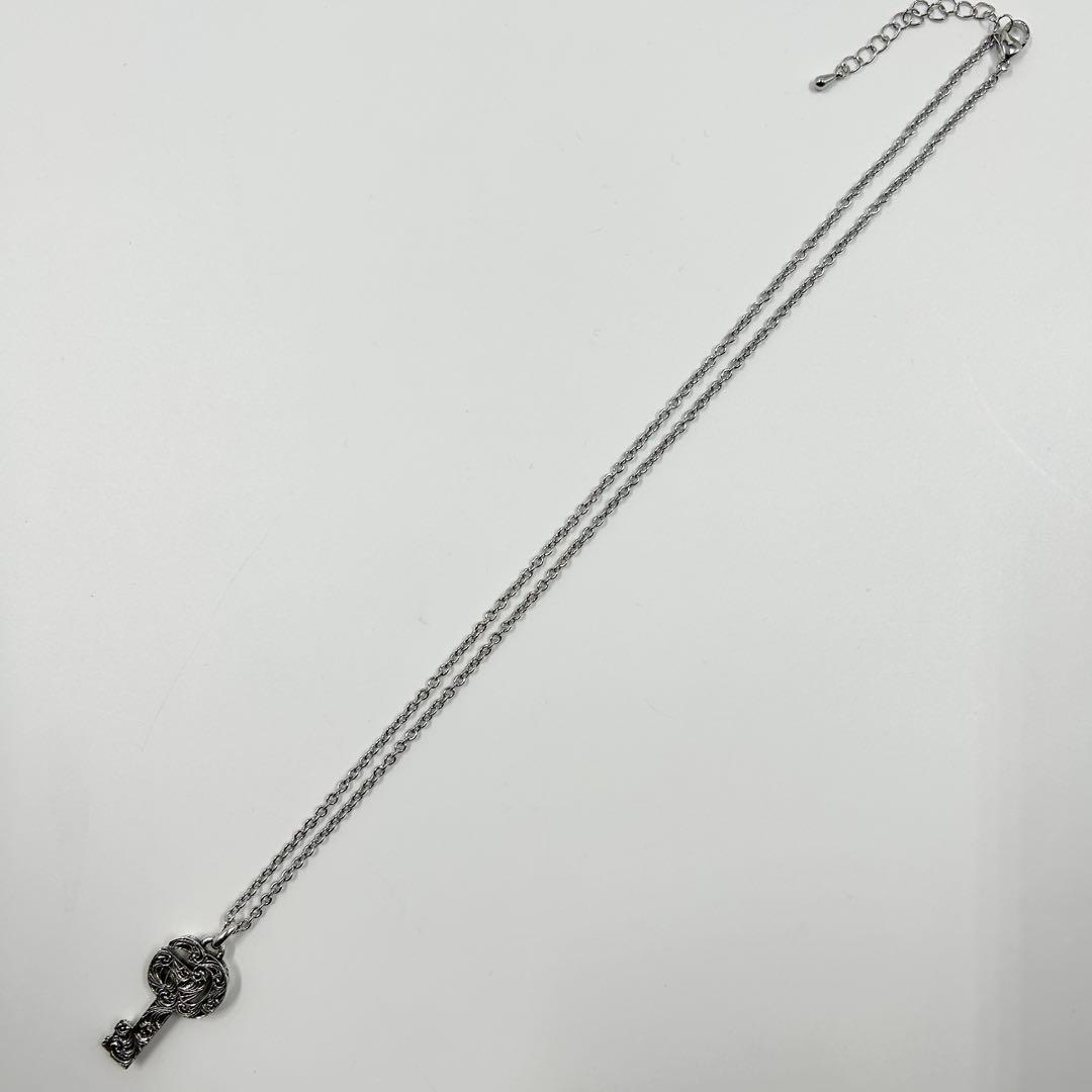 美品✨　グッチ　ネックレス　アラベスク　キー　ダブルG 燻　シルバー　925