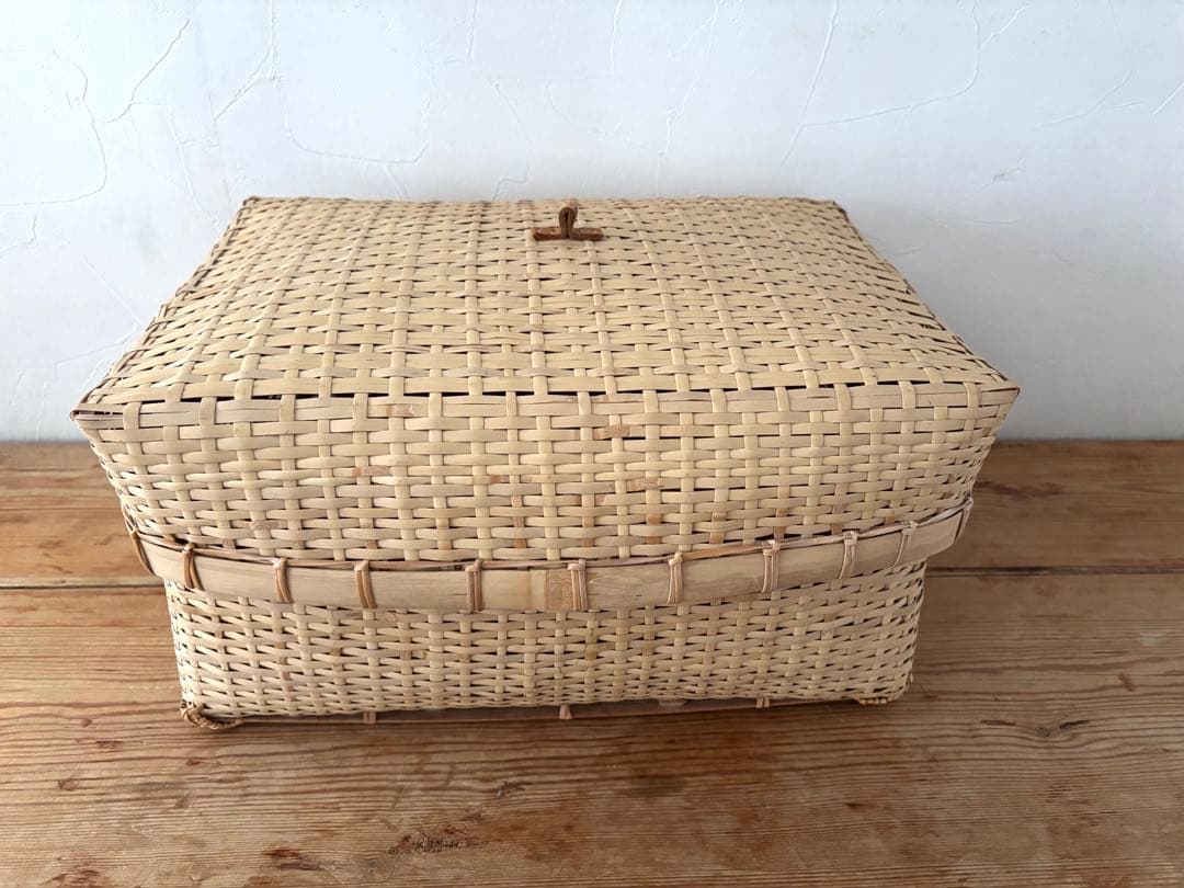 蓋付きバスケット　かご　つづら　行李　こおり　大