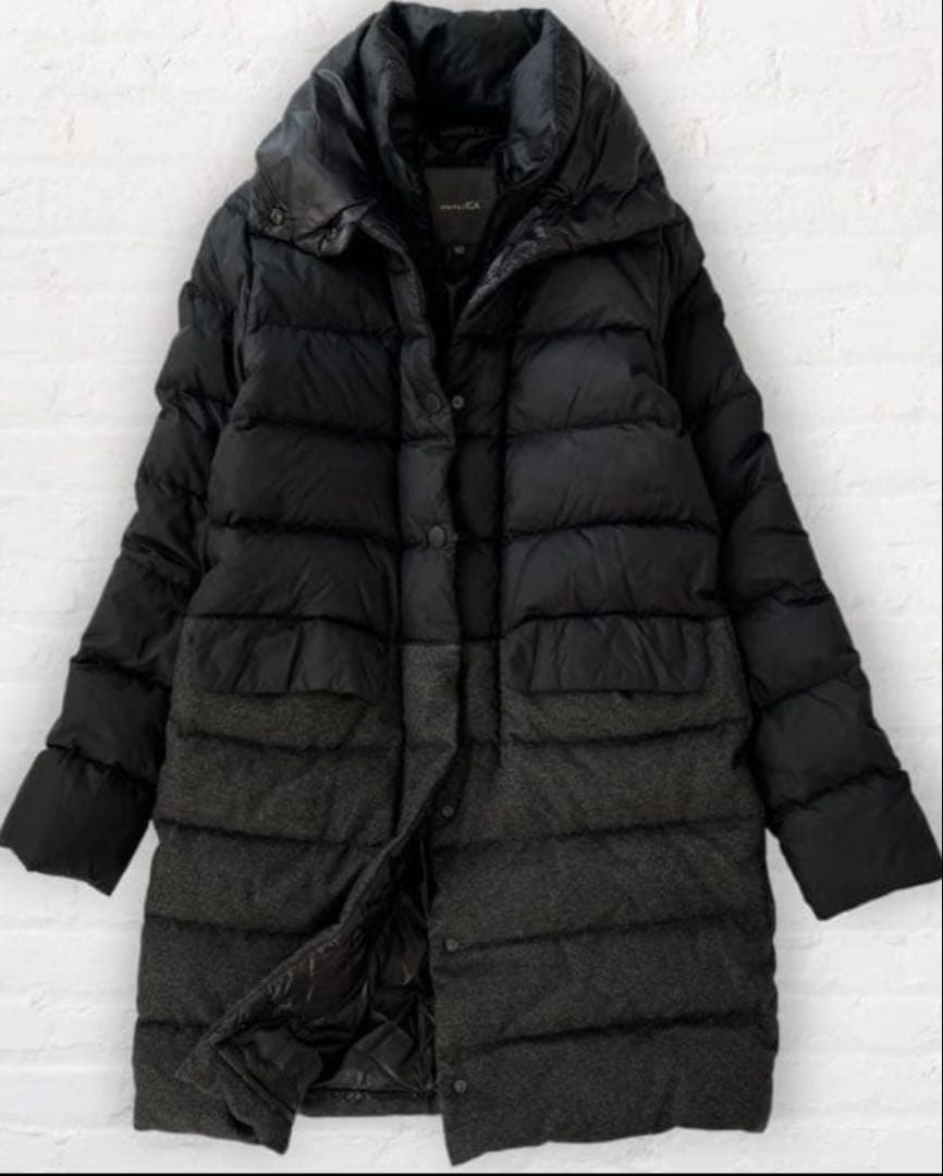 DANTICA ダウンコート ロング 42 ブラック・グレー