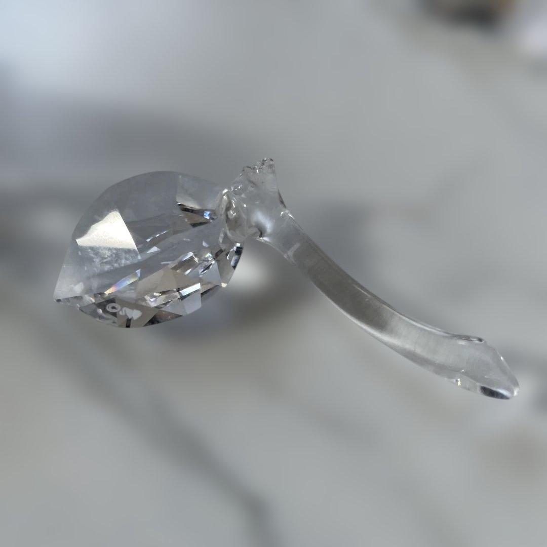 SWAROVSKI ブロッサミングローズ・バタフライと葉　置物　2点セット