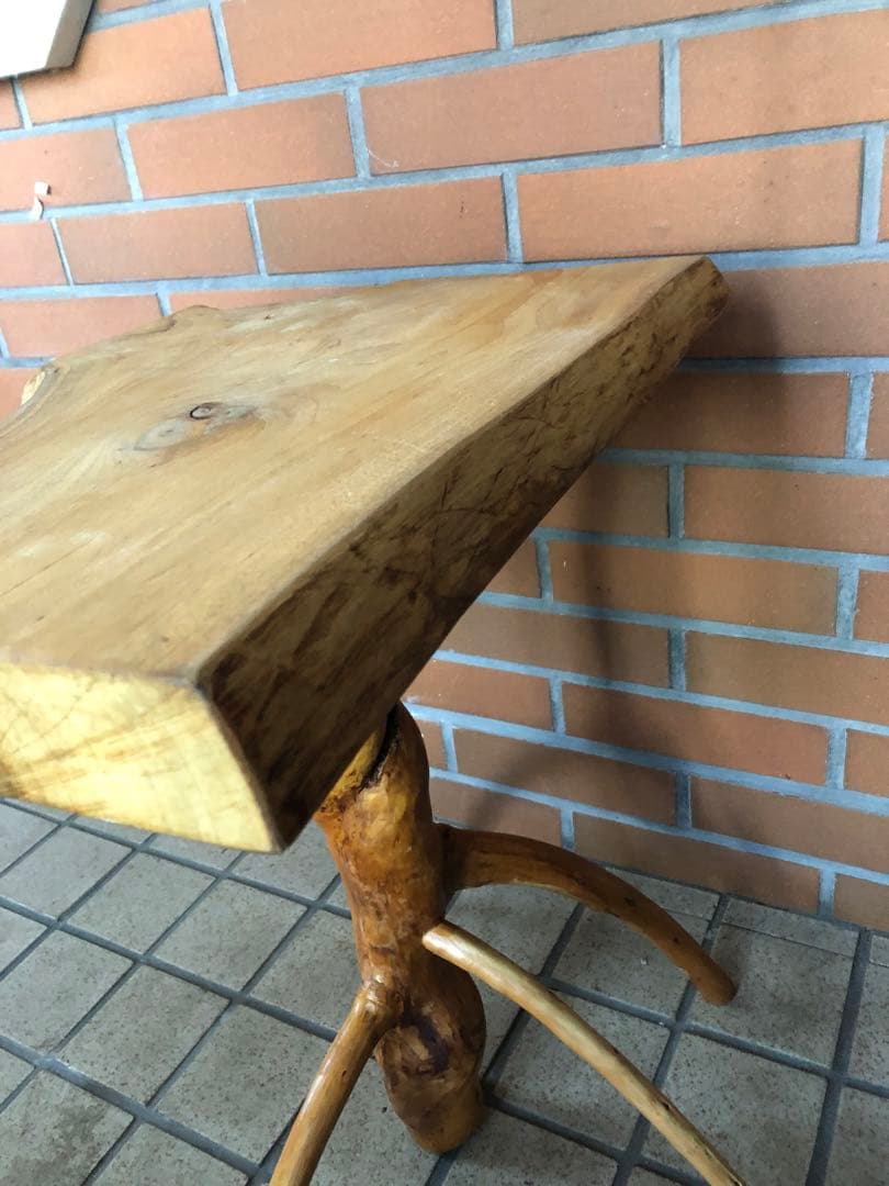 G 天然木　コーヒーテーブル　ヴィンテージ　木製　花台　フラワースタンド　レトロ