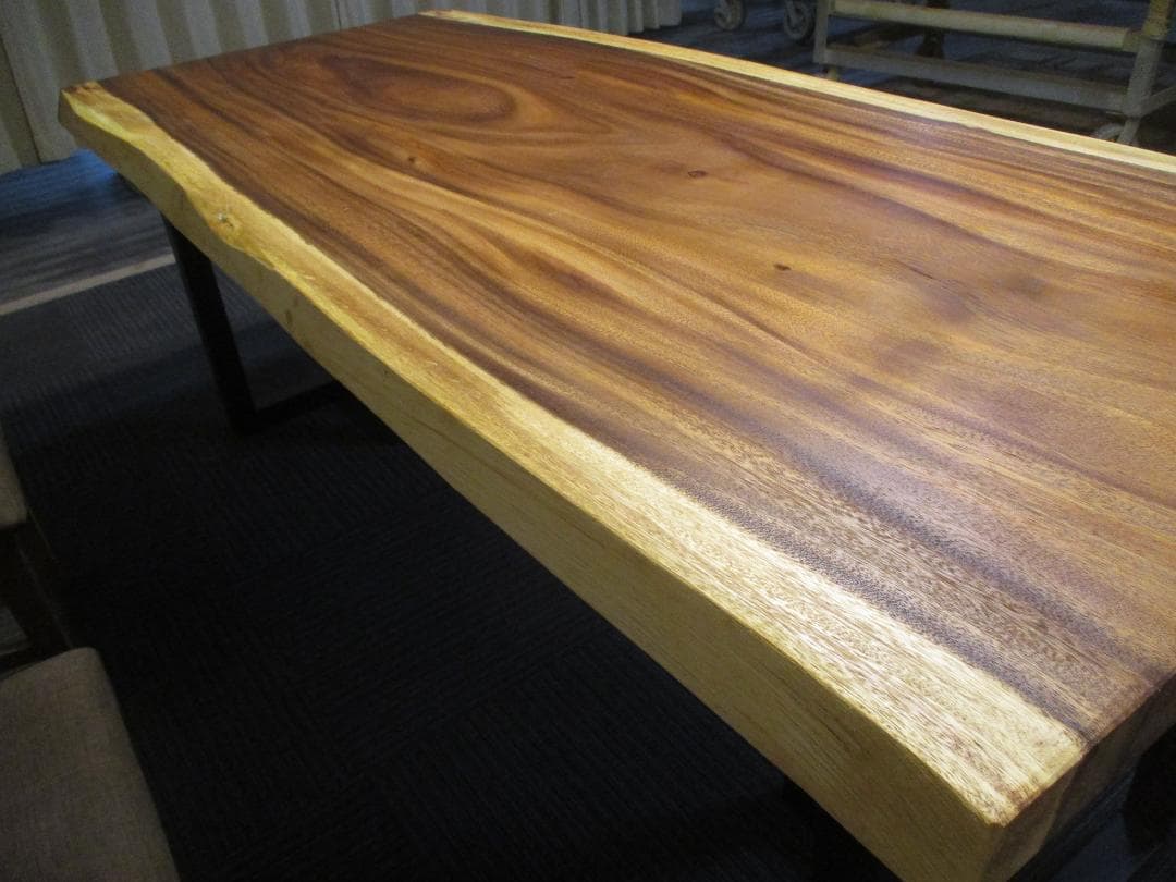 ＃1563■　モンキーポッド　テーブル　ローテーブル　ダイニング　座卓　一枚板