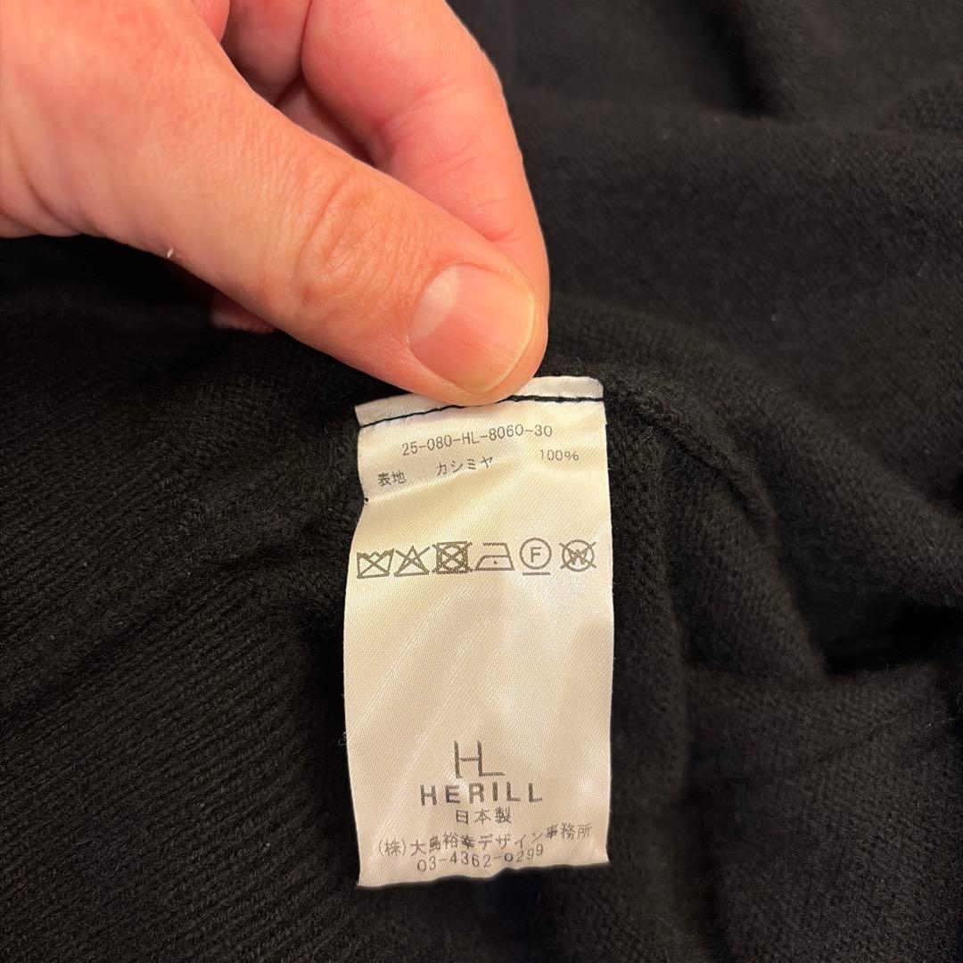 1/10まで値下げHERILLブラックゴールデンカシミヤカーディガンサイズ2