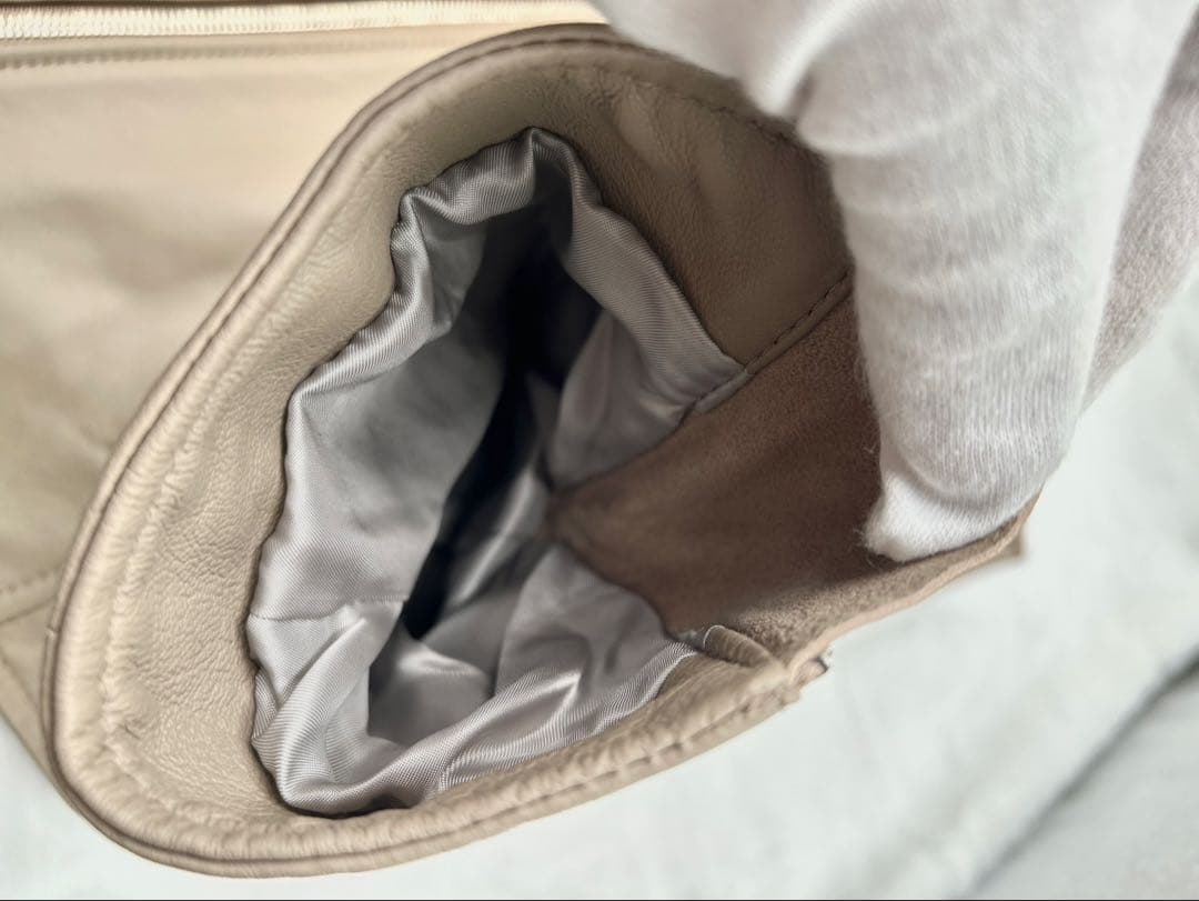 「美品」23区　レザージャケット　ダブルライダース　ラムレザー羊革　L　ベージュ