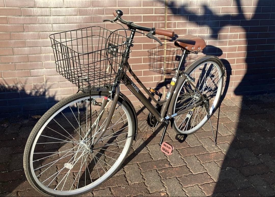 【極美品】26インチ シティサイクル ブラウン バスケット付き