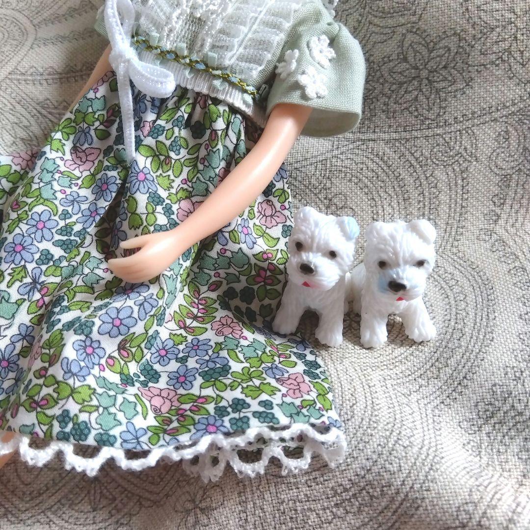 リカちゃんに☆白い子犬2個セット ワケアリ ジェニー バービー 1/6ドール