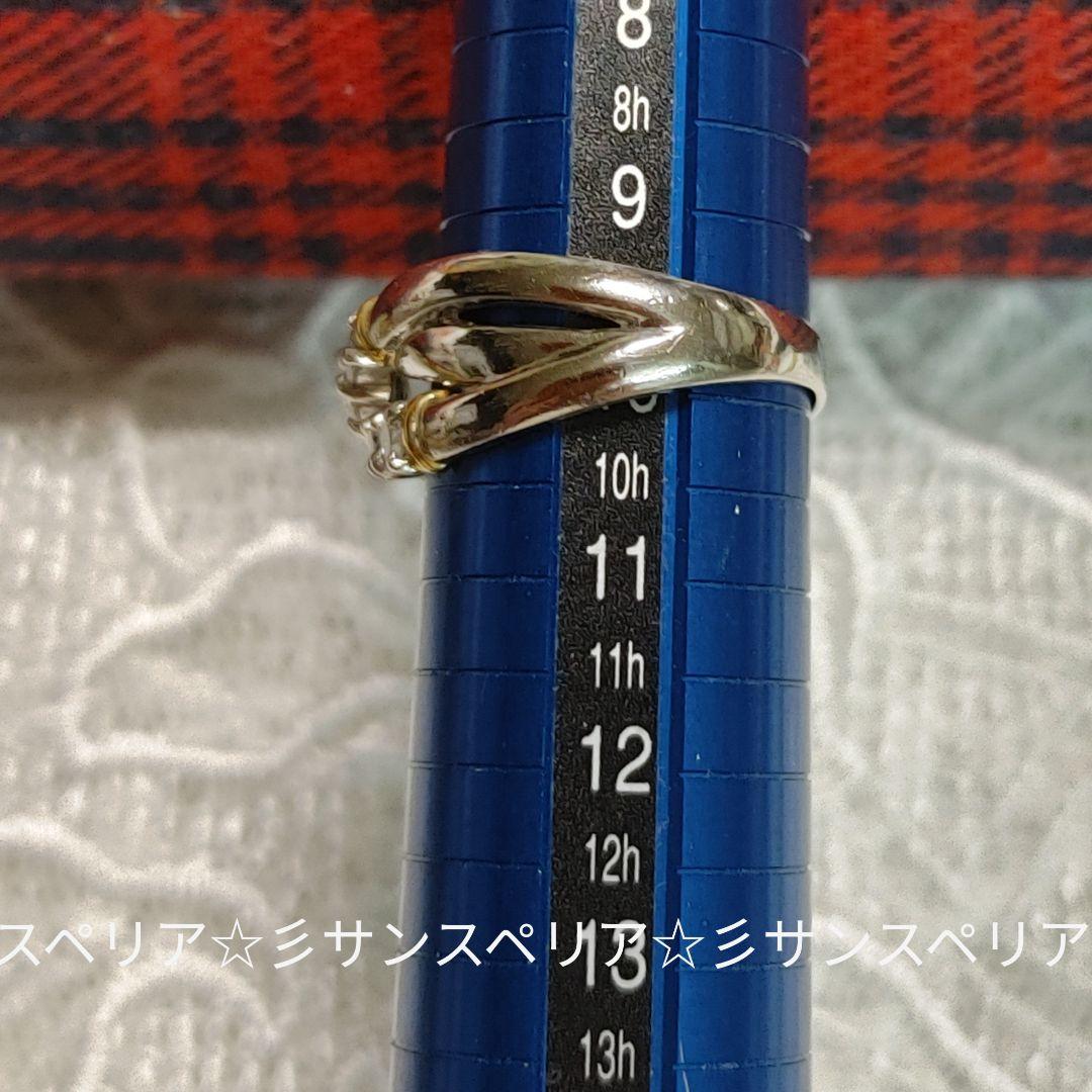 Pt900&K18 ダイヤモンド0.50ctクロスラインリング7.10g