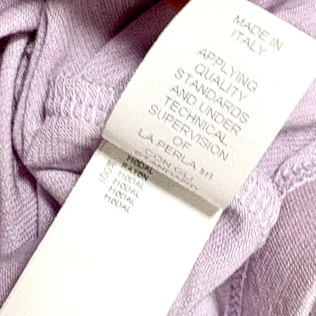 【極美品】ラペルラ　ナイトウェア　パジャマ　ブラウス　パンツ　モダール　紫　L