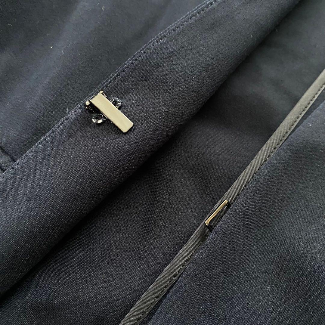 PLST セットアップ ノーカラー パンツ ビジネススーツ ネイビー Lサイズ