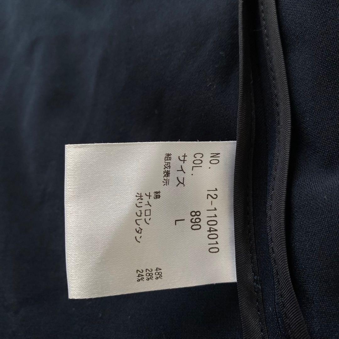 PLST セットアップ ノーカラー パンツ ビジネススーツ ネイビー Lサイズ