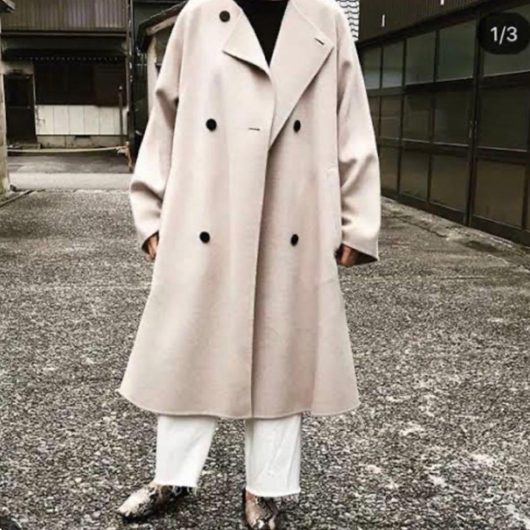 ギャルリーヴィー ウールダブルフェイス カラーレス トレンチコート