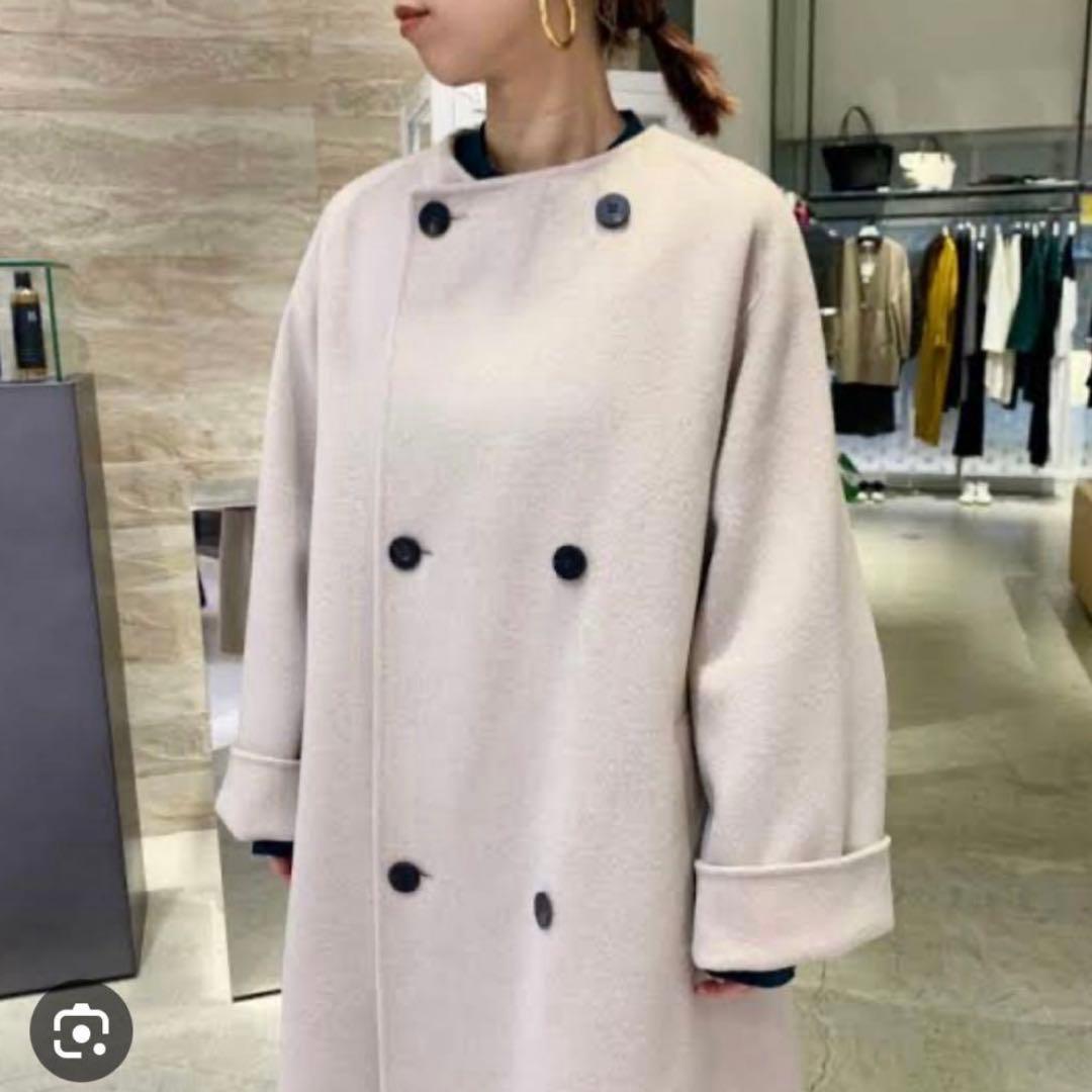 ギャルリーヴィー ウールダブルフェイス カラーレス トレンチコート