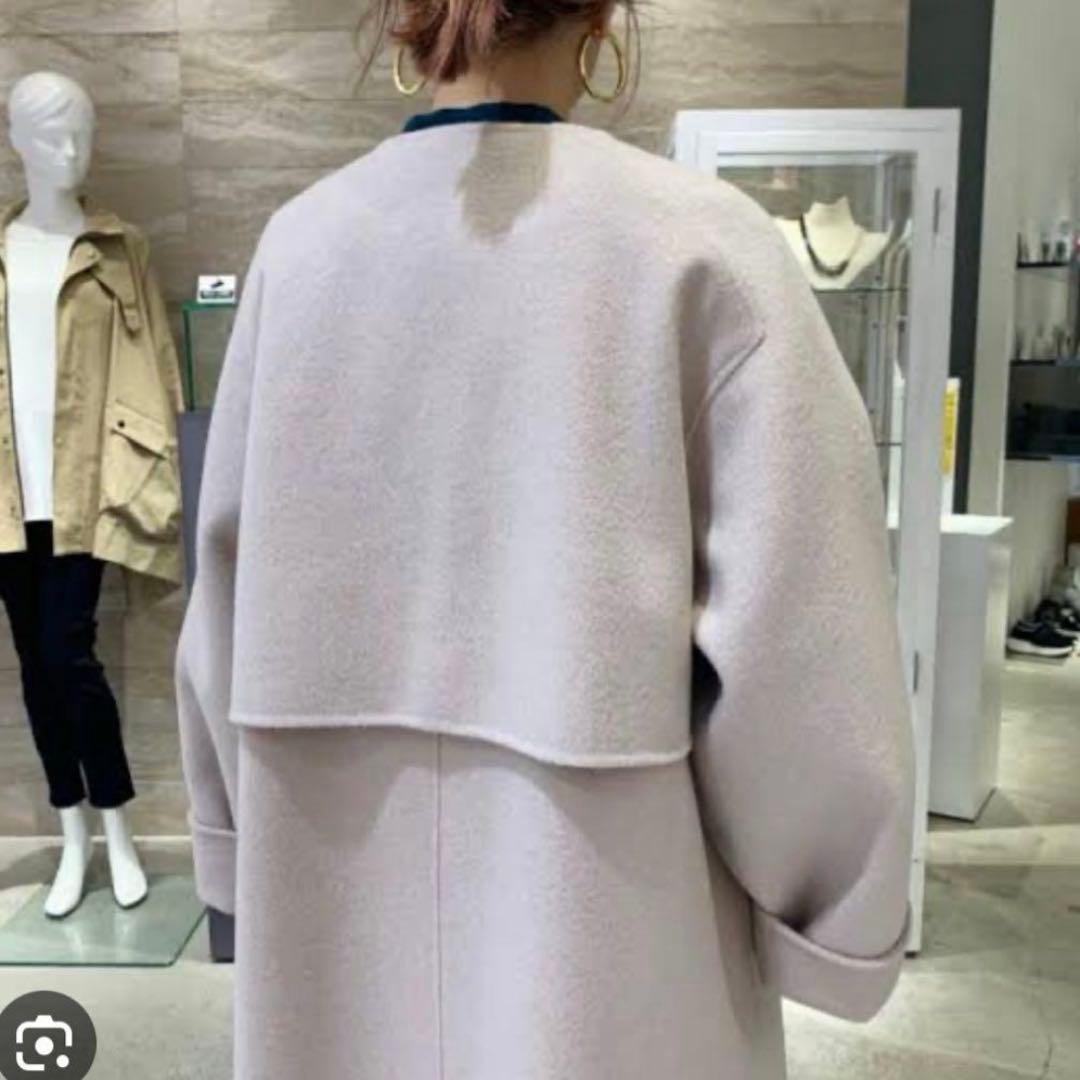 ギャルリーヴィー ウールダブルフェイス カラーレス トレンチコート