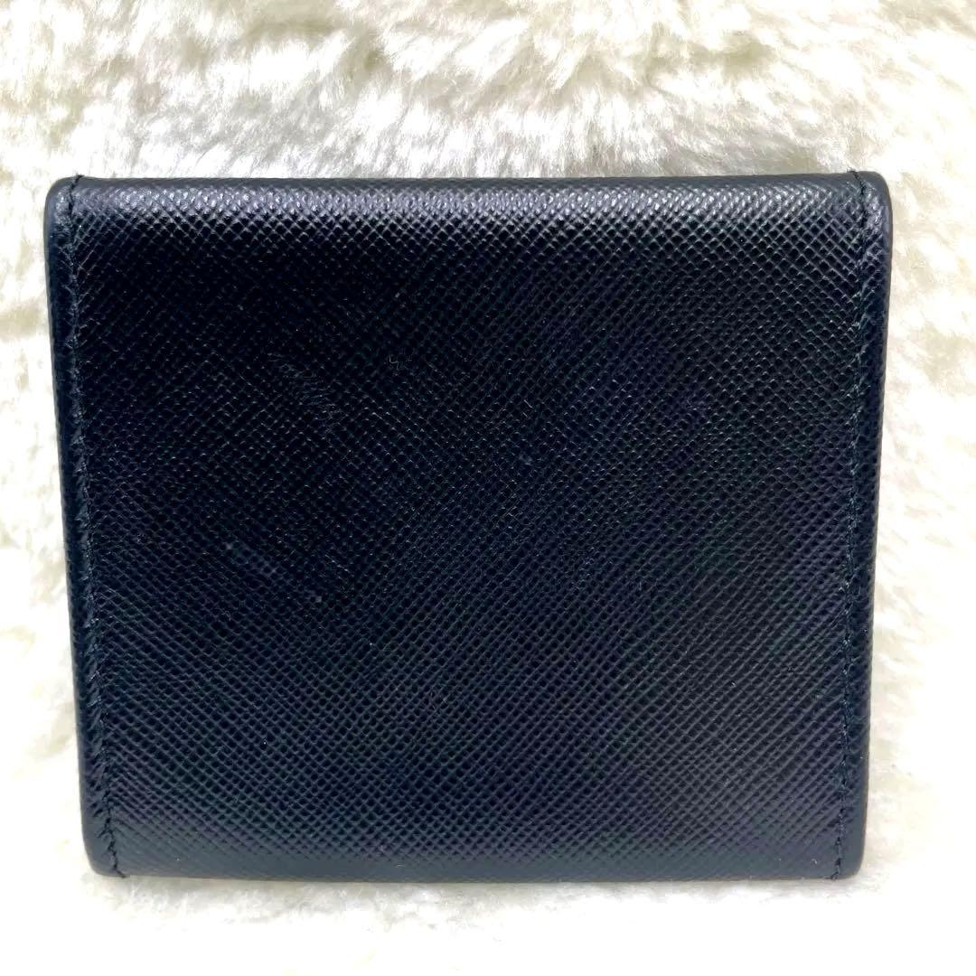 美品 PRADA プラダ ケース 三角ロゴ サフィアーノ レザー ブラック