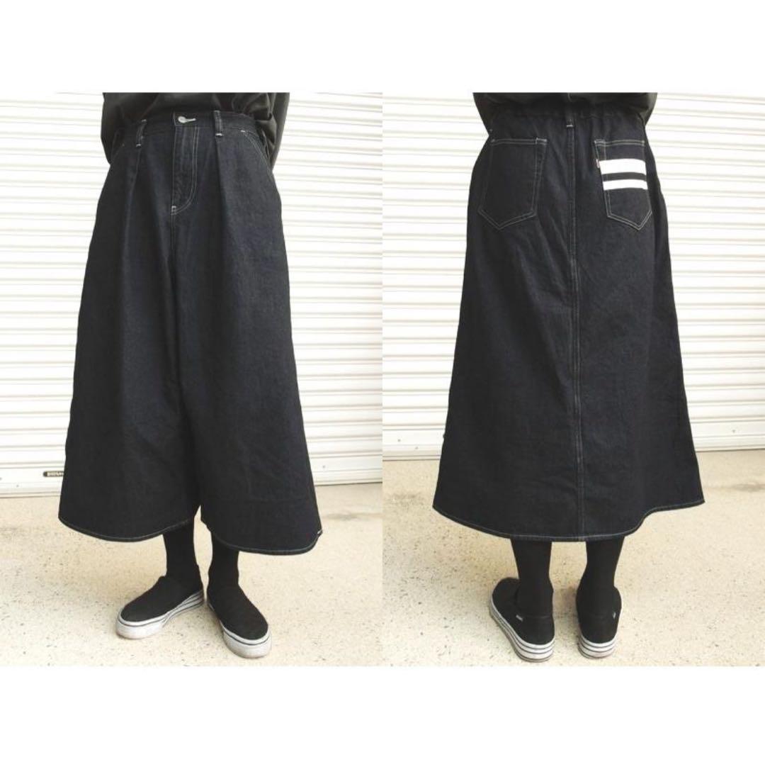 【美品】桃太郎ジーンズ☆スカート風パンツ デニム