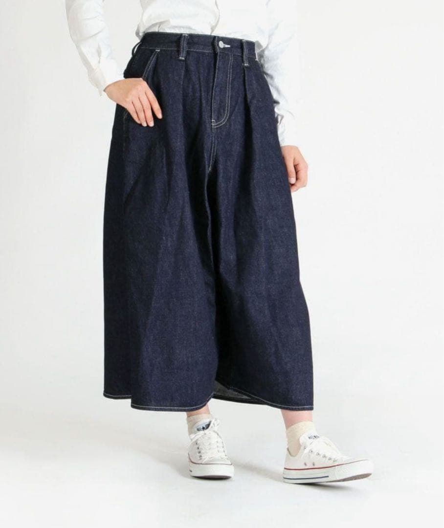 【美品】桃太郎ジーンズ☆スカート風パンツ デニム