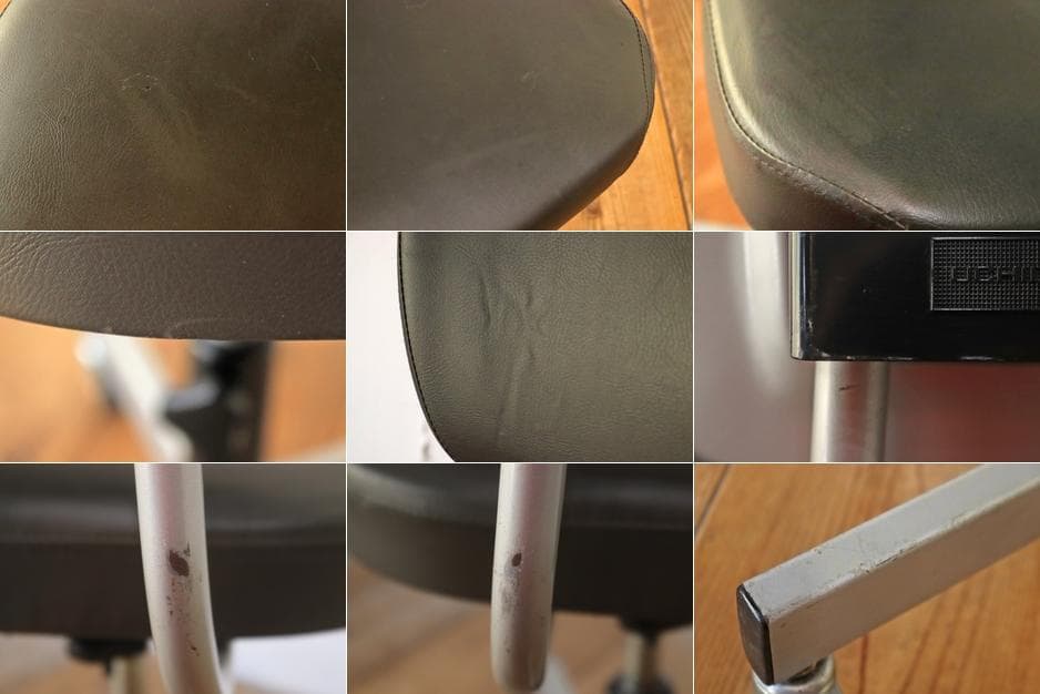 レトロ キャスターチェア 回転椅子 昇降 リクライニング 学校 合皮 レザー