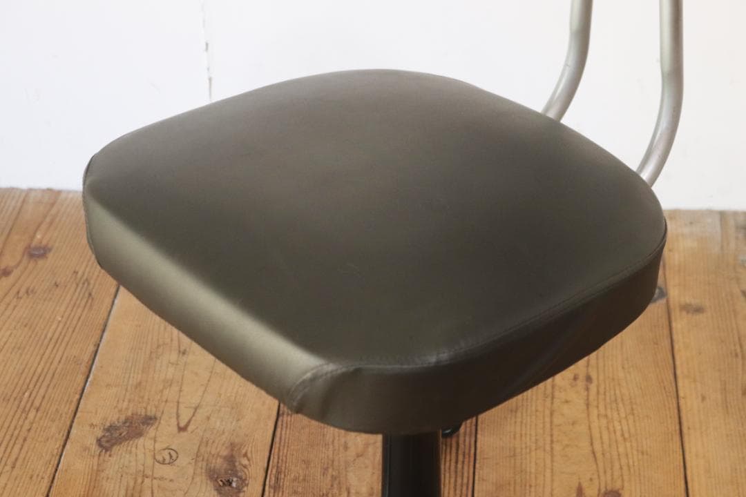 レトロ キャスターチェア 回転椅子 昇降 リクライニング 学校 合皮 レザー