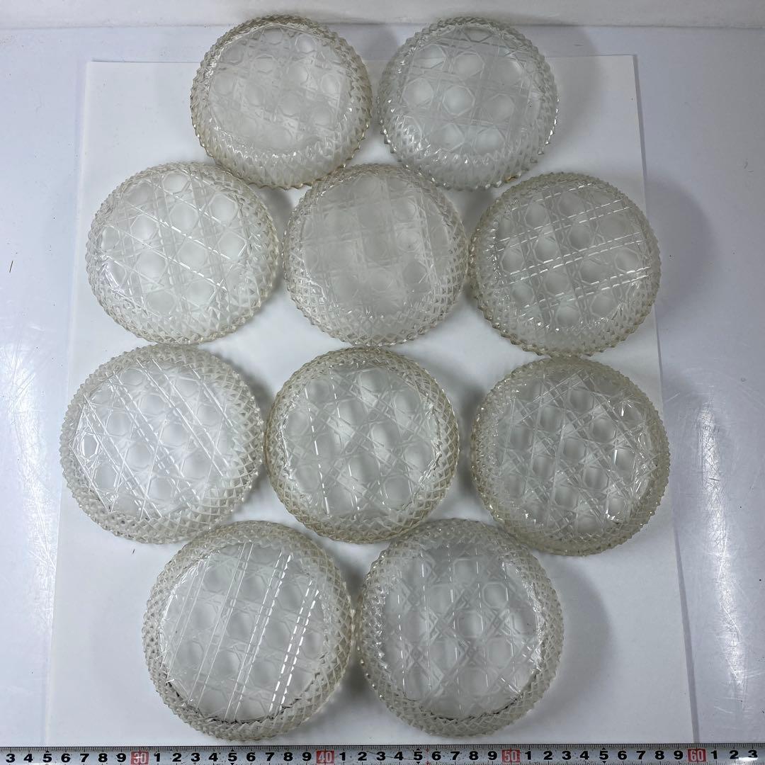 専用江戸後〜明治初期　ギヤマン手彫切子ハンドカット皿　10客　共箱直径11.8㎝