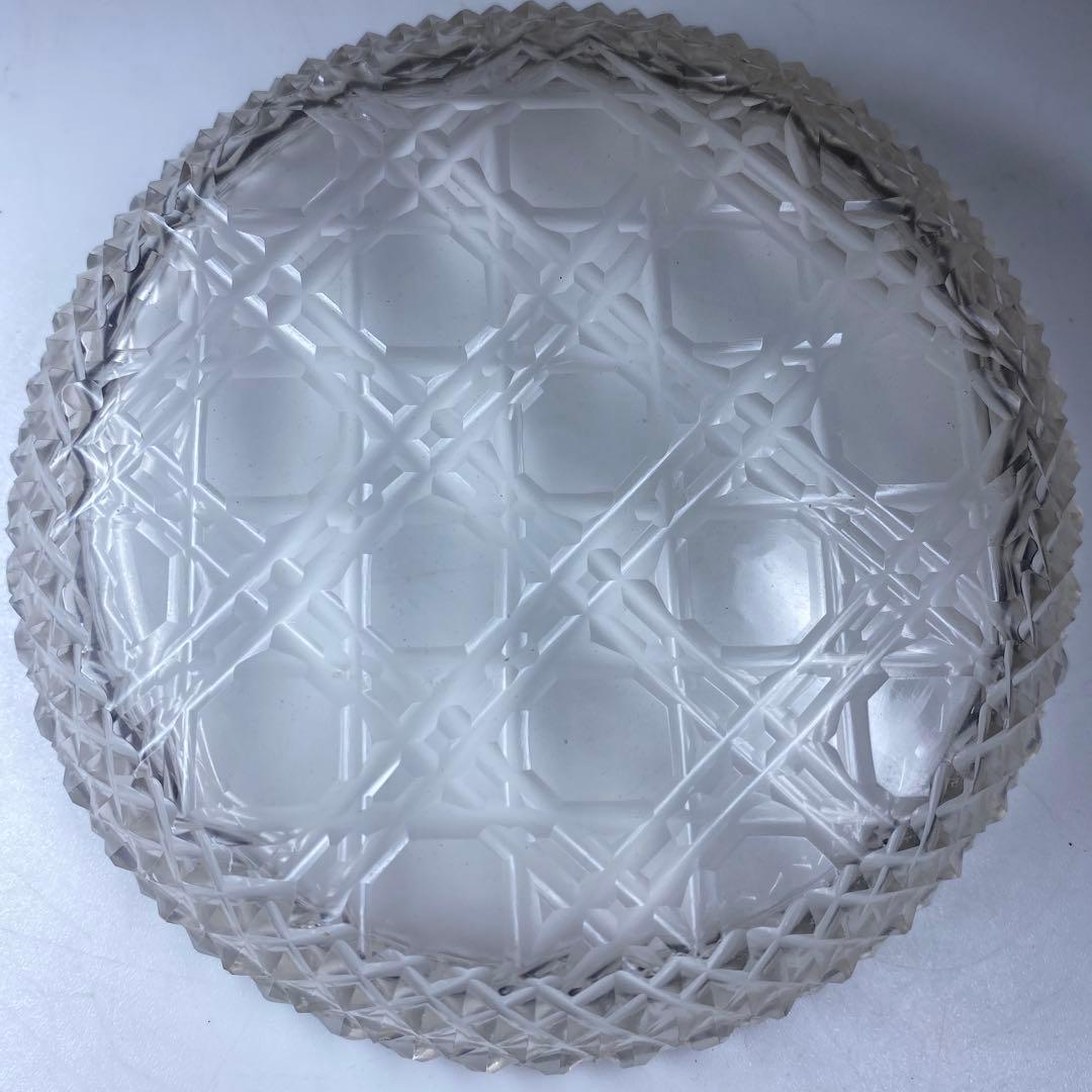 専用江戸後〜明治初期　ギヤマン手彫切子ハンドカット皿　10客　共箱直径11.8㎝