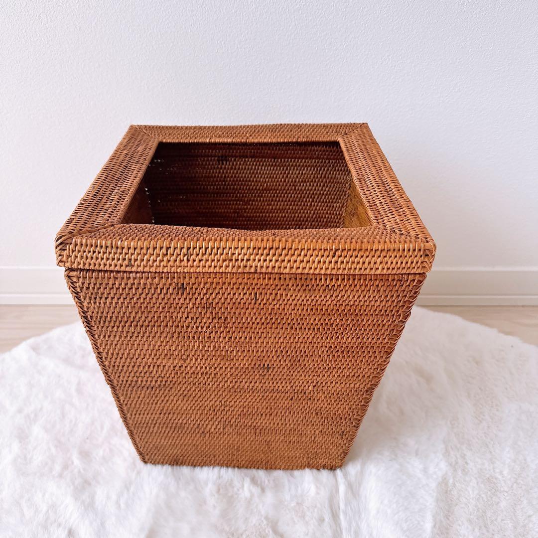 【新品】バリ島 トゥガナン村 アタ マルチボックス ゴミ箱 大型 バリ島雑貨