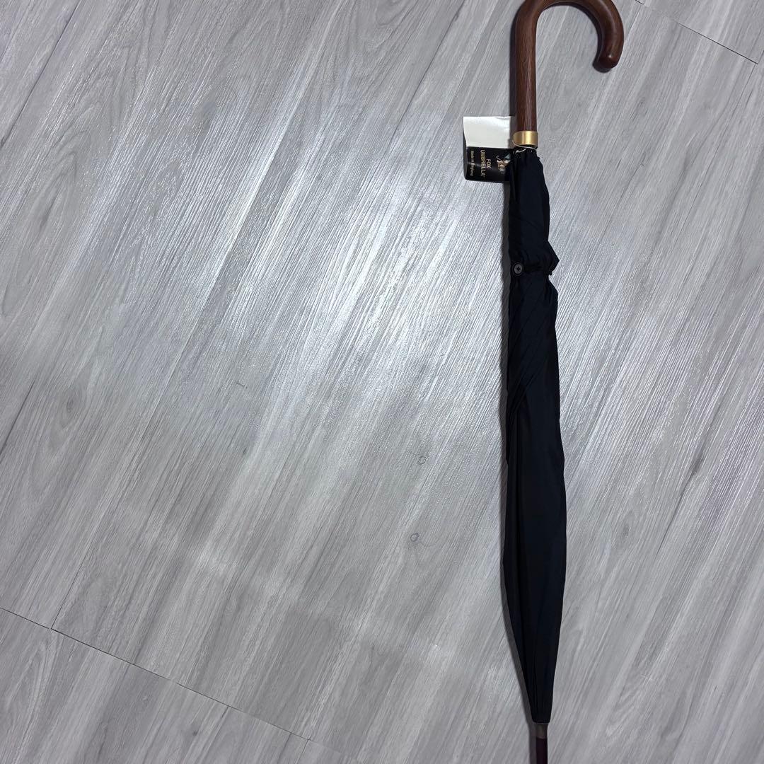 新品未使用フォックスアンブレラブラック 木製C型ハンドル GT1FOX高級傘