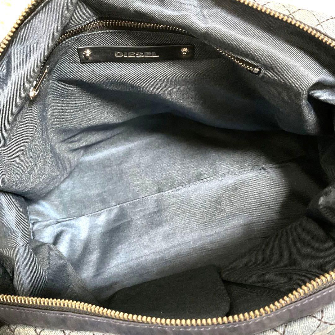 ♯318 DIESEL ディーゼル ボストンバッグハンドバッグデニム生地 レザー