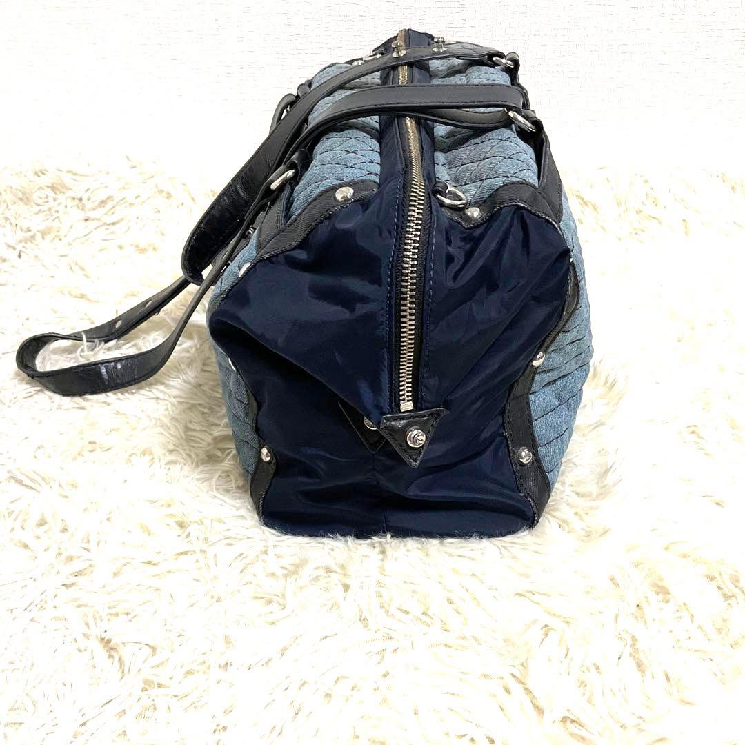 ♯318 DIESEL ディーゼル ボストンバッグハンドバッグデニム生地 レザー