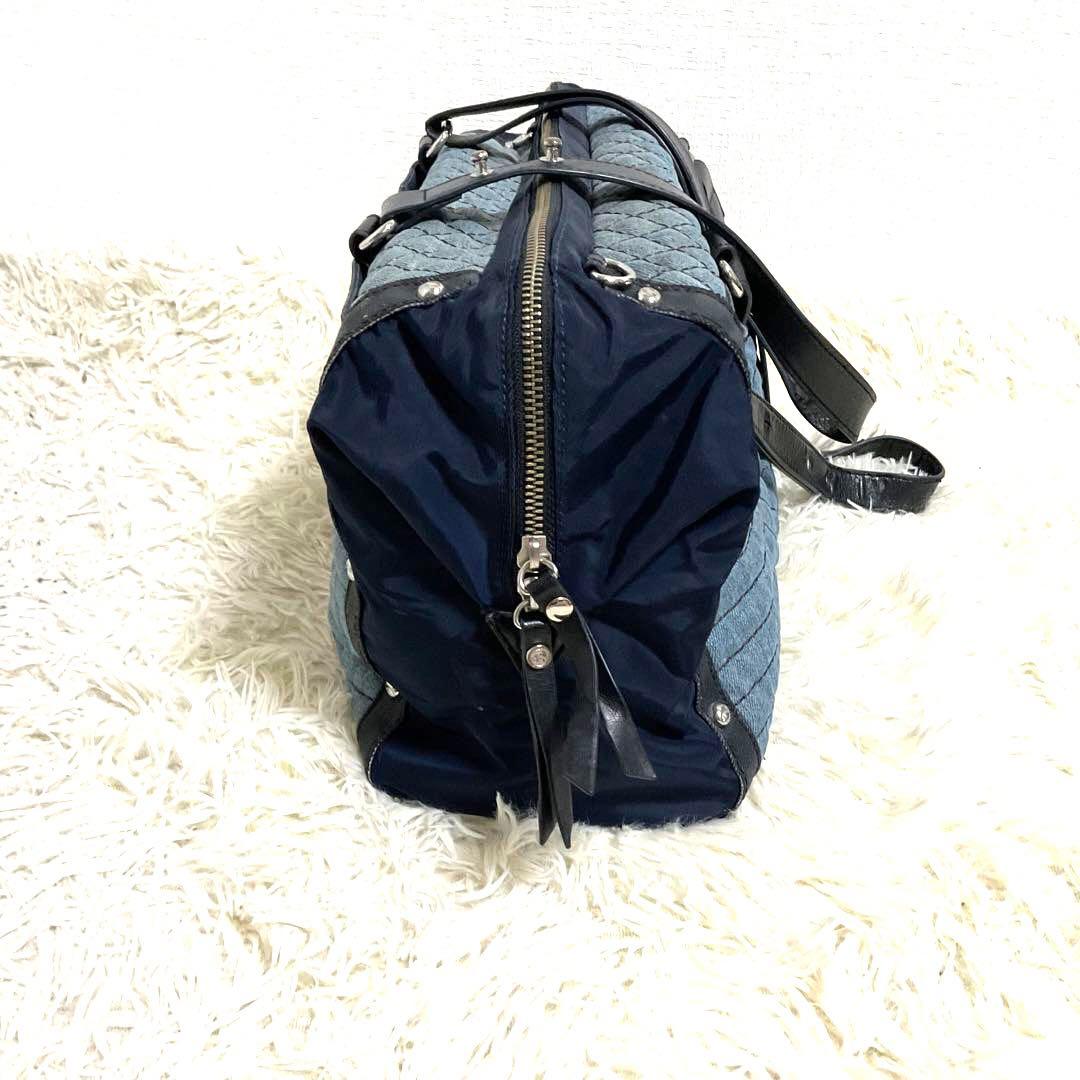 ♯318 DIESEL ディーゼル ボストンバッグハンドバッグデニム生地 レザー