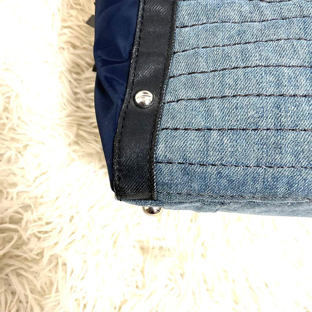 ♯318 DIESEL ディーゼル ボストンバッグハンドバッグデニム生地 レザー