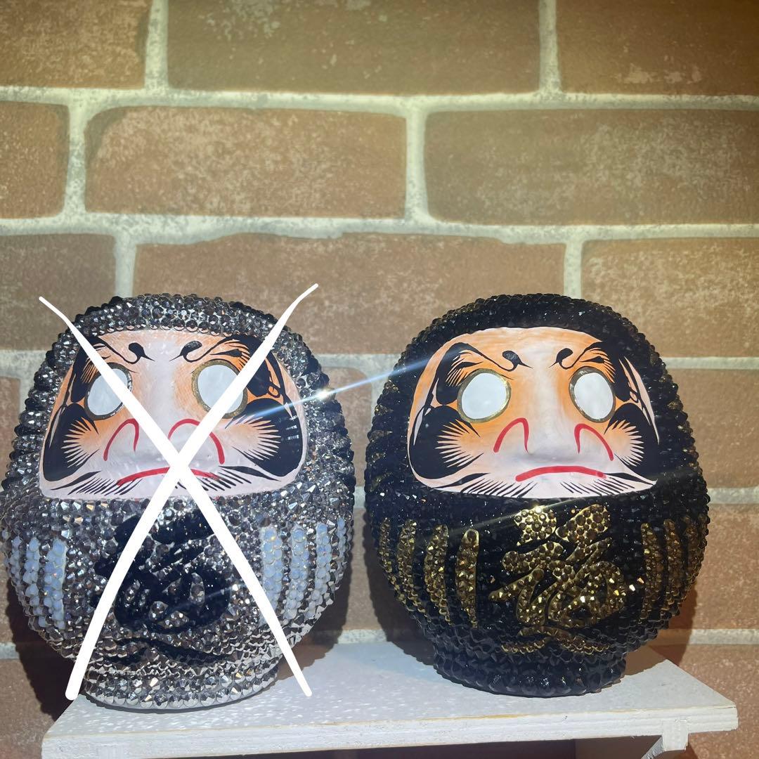 ブラック 達磨 だるま ダルマ キラキラ デコ