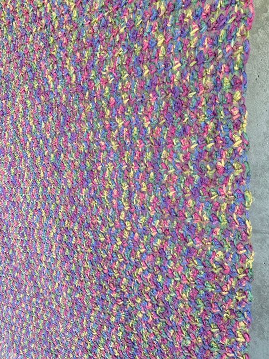 古着 ビンテージ 80s 紫 グラニー ブランケット キャンプ ラグ 敷物 美品