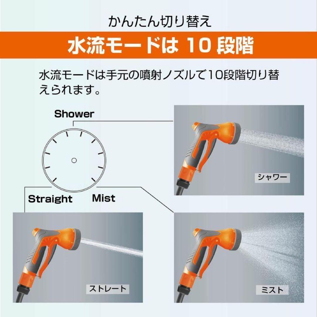 散水ホース 30m 角型 ホースリール 180度回転 2858
