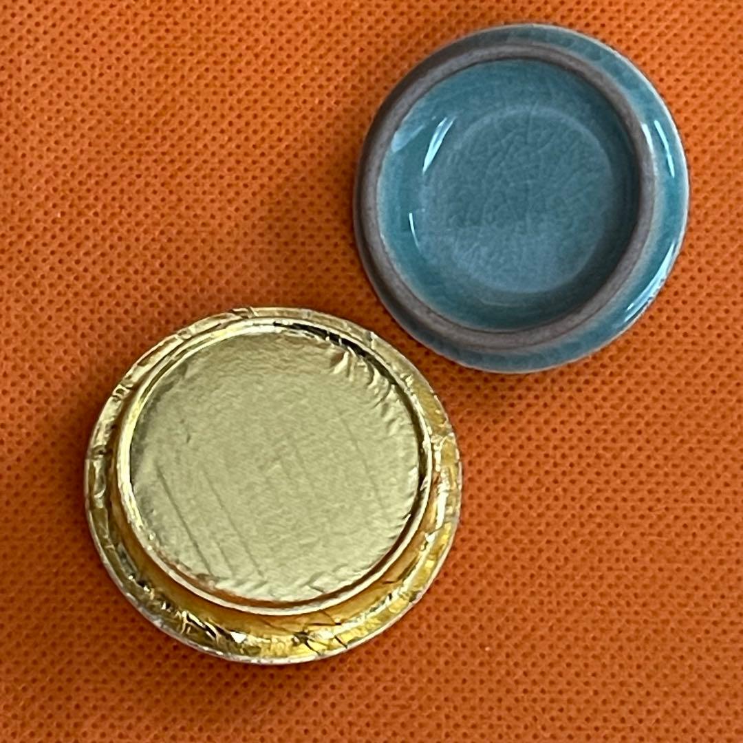 人間国宝 海剛 柳海剛 柳根瀅 高麗青磁象嵌曇鶴文 茶入 桐共箱