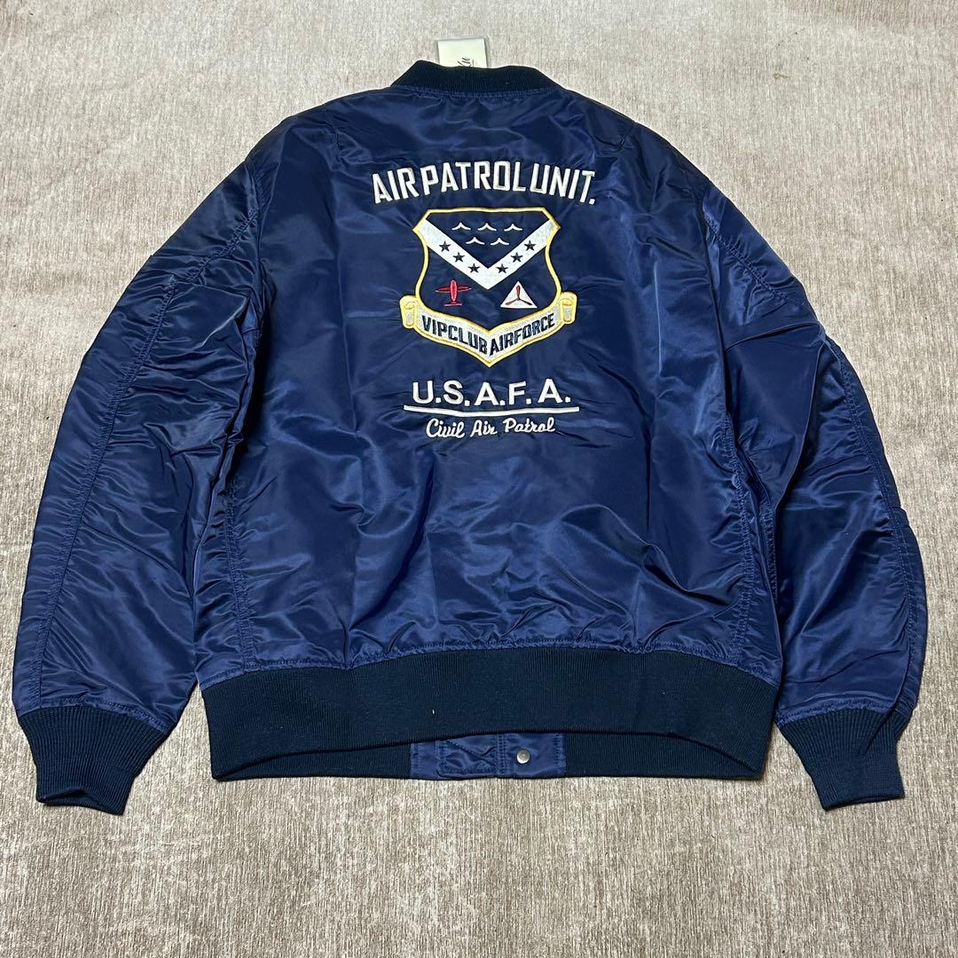 未使用　タグ付き　karaku VIP CLUB フライトジャケット　XL 紺