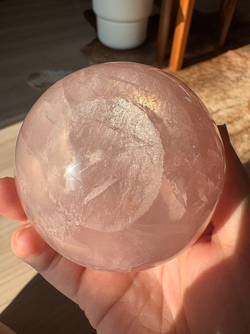 【SALE‼️70mm】　スターフラッシュ　ローズクォーツ　スフィア
