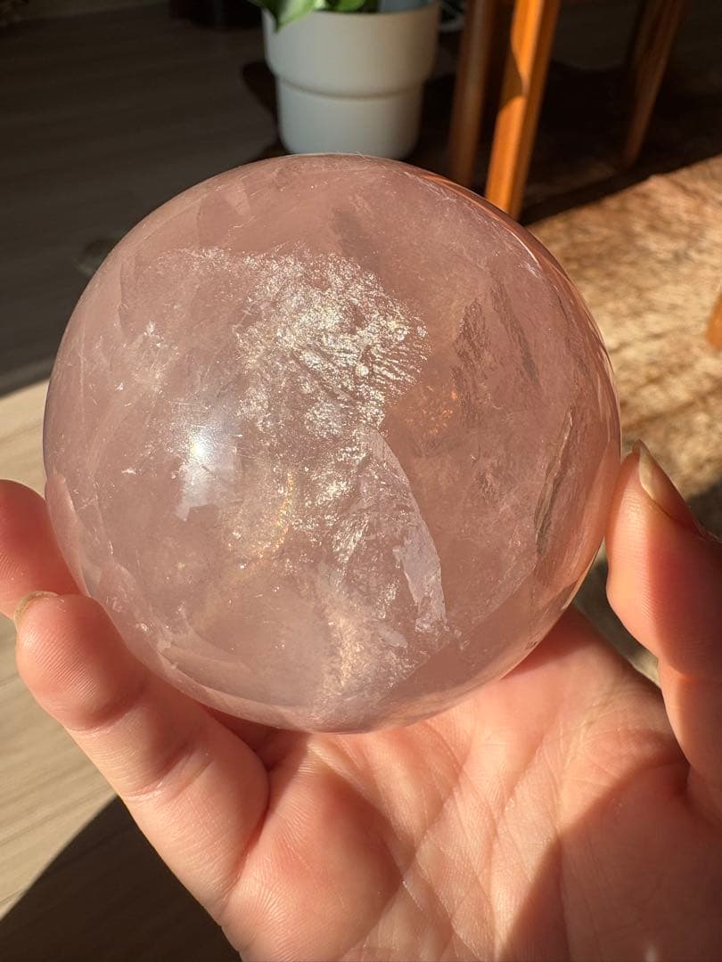 【SALE‼️70mm】　スターフラッシュ　ローズクォーツ　スフィア