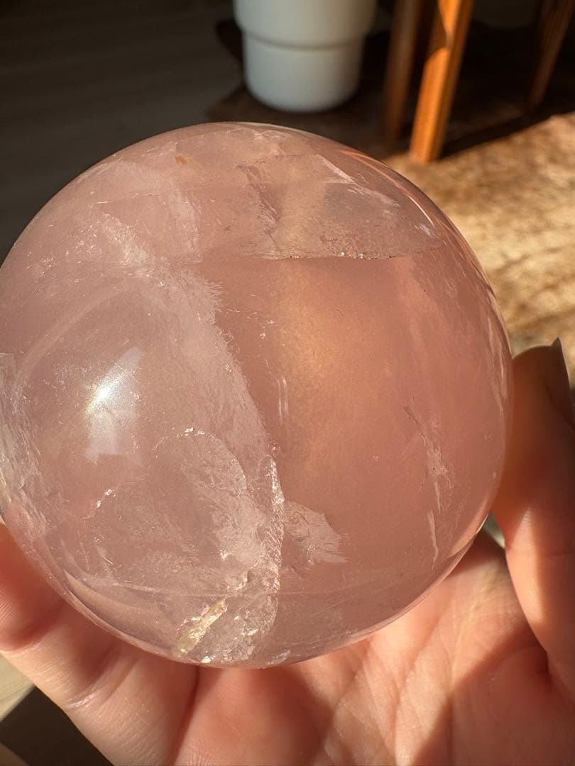 【SALE‼️70mm】　スターフラッシュ　ローズクォーツ　スフィア