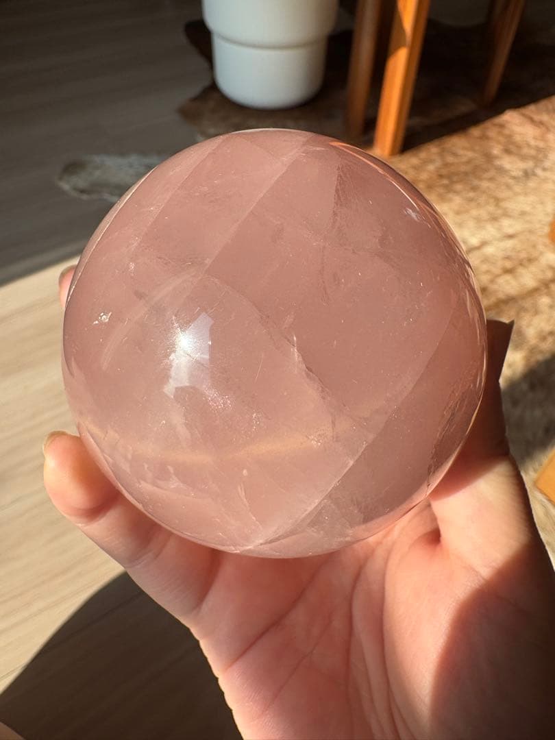 【SALE‼️70mm】　スターフラッシュ　ローズクォーツ　スフィア