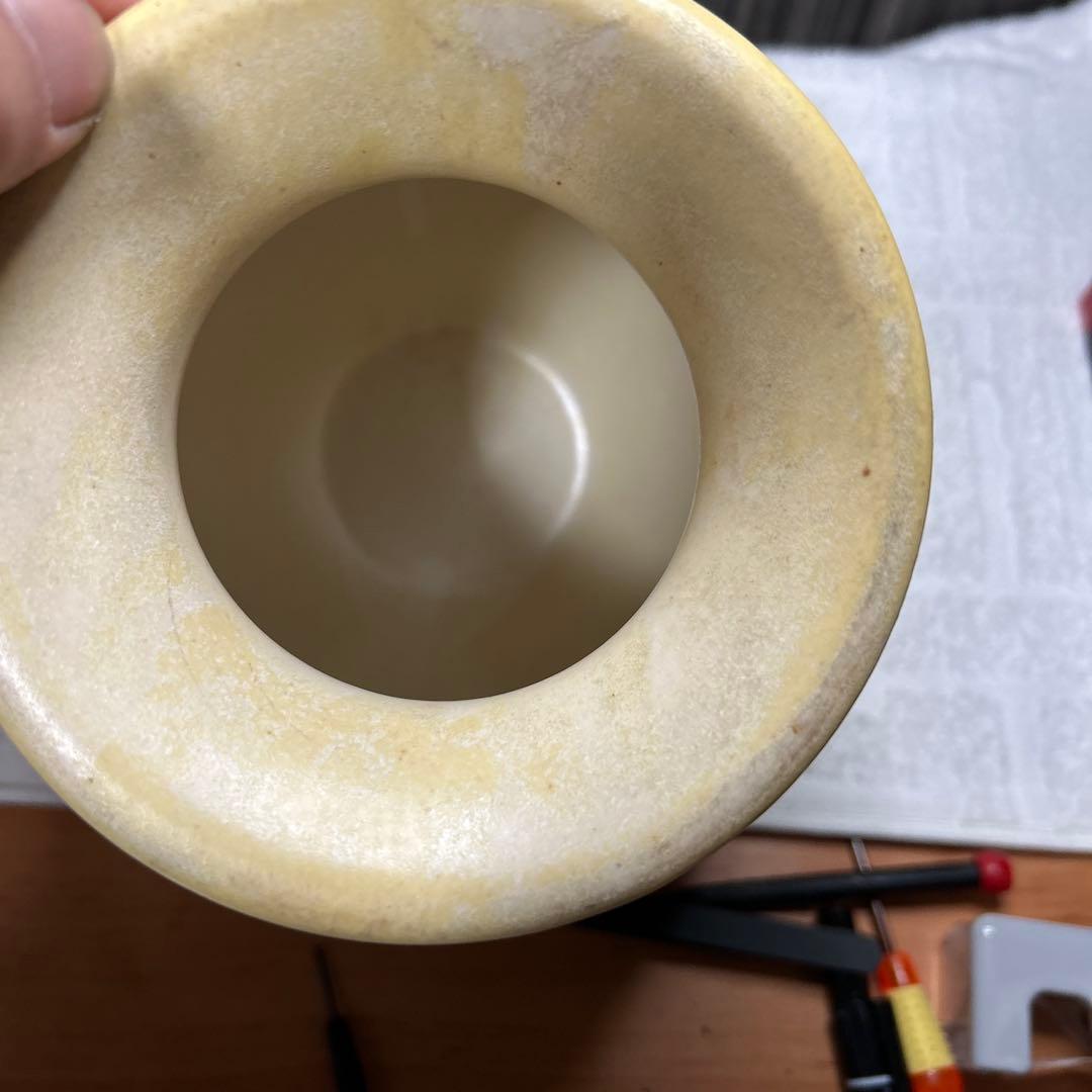 直山造 虎の彫物 花瓶 花器 陶器 レトロ 回顧趣味