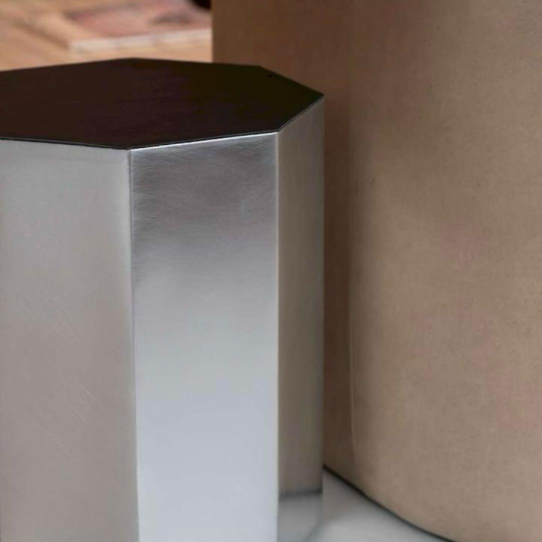 【新品】ステンレス製 スツール/サイドテーブル〈六角形〉