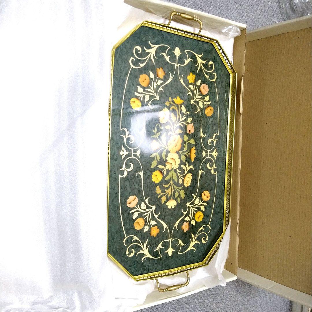 新品イタリア製　象嵌細工　トレー　お盆